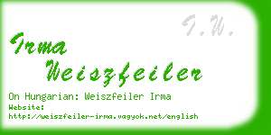 irma weiszfeiler business card